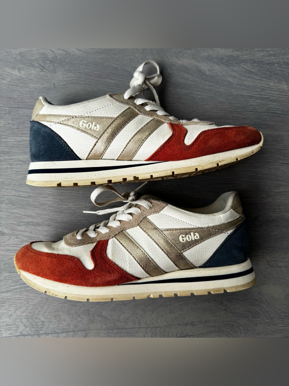 Gola Women's Rust, Tan & Navy Retro Sneakers